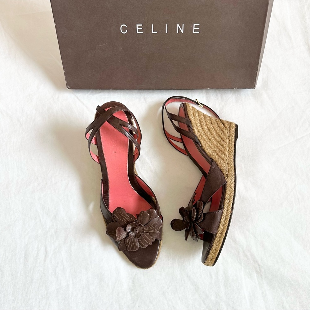 brown celine wedges🤍